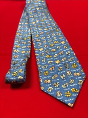 Alynn I’m a Fun-gi silk mushroom tie!!